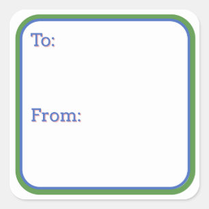 Blue & Green Gift Sticker