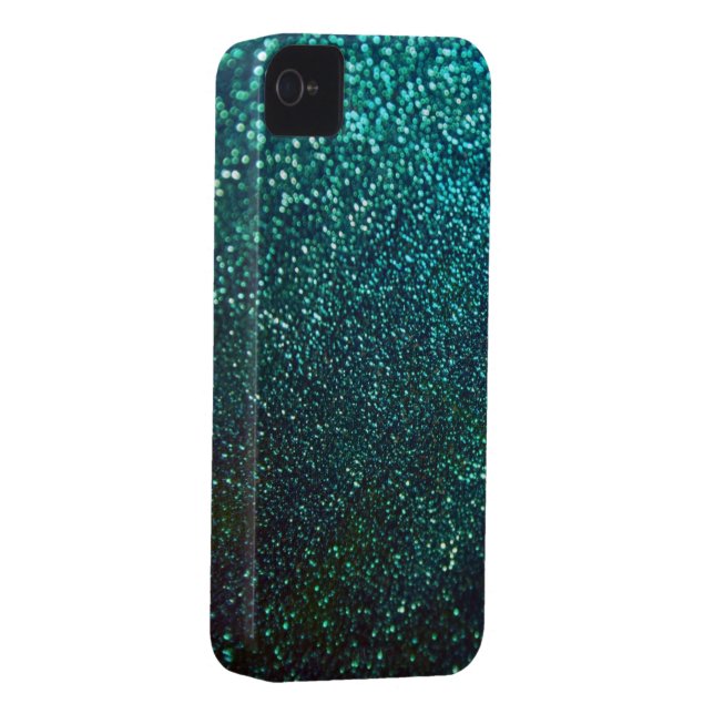 Blue/Green Glitter Print Sparkle iPhone Cover (Back/Right)