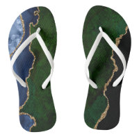 Blue Green Gold Glitter Agate Marble