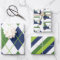 Blue & Green Golf Argyle Stripes Gift Wrap Sheets
