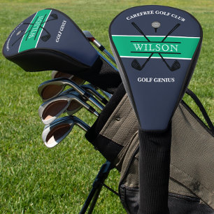 Blue Green Golf Club Logo Name Head Cover
