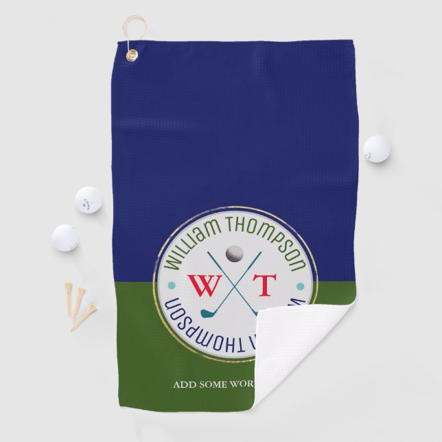 Blue Green golf-player  Golf Towel (InSitu)