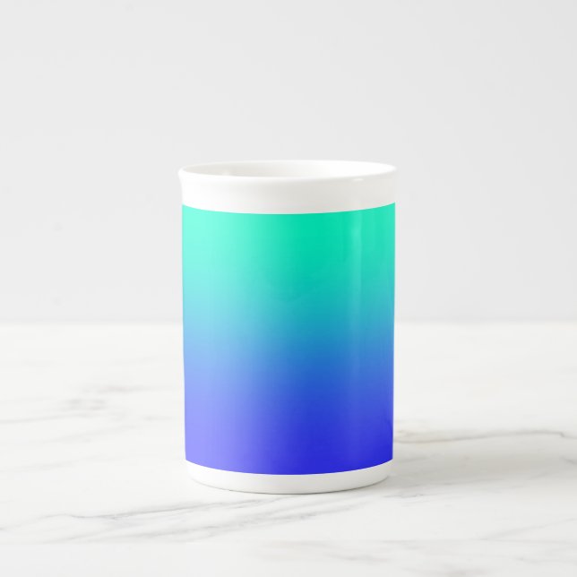 Blue Green Gradient  Bone China Mug (Front)