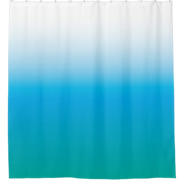 Blue green gradient sea colours minimalistic  shower curtain (Front)