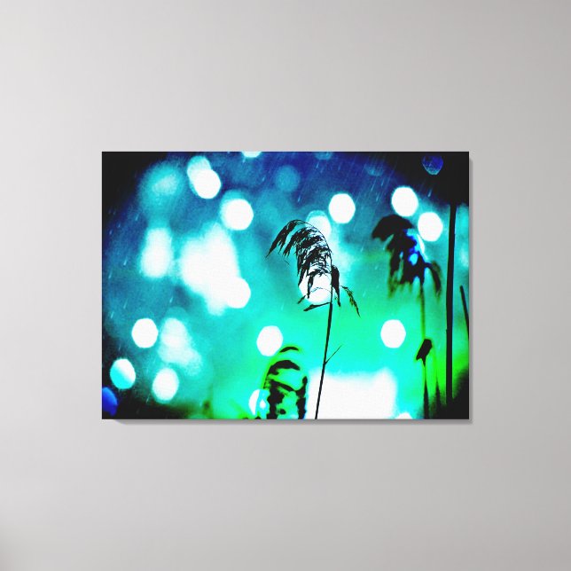 Blue & Green Grass Drama Sparkle Wrapped Canvas (Front)