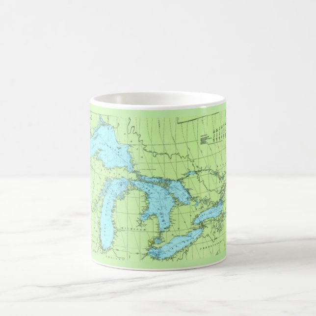 Blue & Green Great Lakes Map Mug (Center)