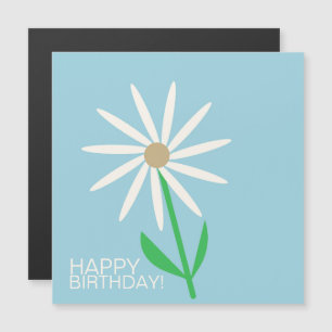 Blue-Green Happy Birthday Wishes with Daisy