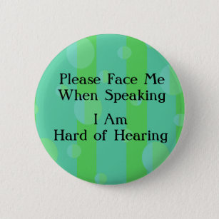 Blue Green Hard of Hearing Button