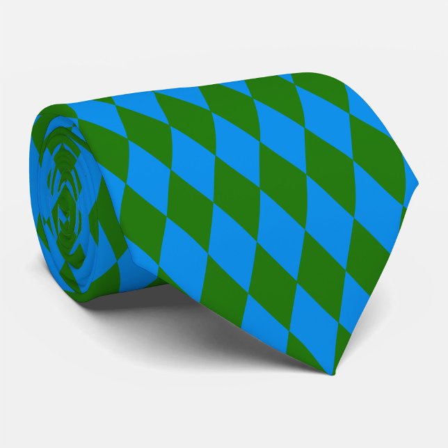 Blue Green Harlequin Checkered Design  Tie (Creator Uploaded)