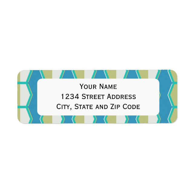 Blue Green Hexagon Retro 70's Pattern (Front)