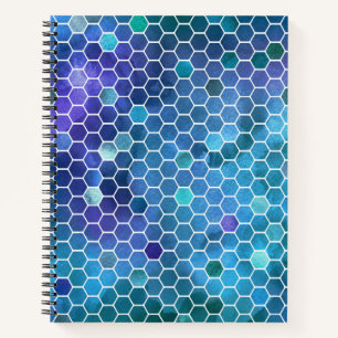 Blue Green Honeycomb Pattern Notebook
