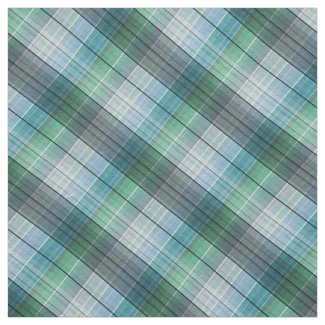Blue green into the cage . fabric (Swatch)