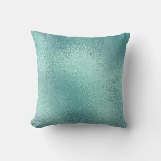 Blue-green iridescent shimmering background cushion