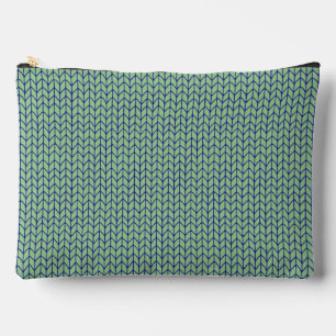BLUE GREEN KNIT Large Accessory Pouch