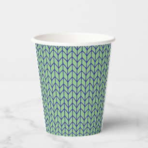 BLUE GREEN KNIT Paper Cups