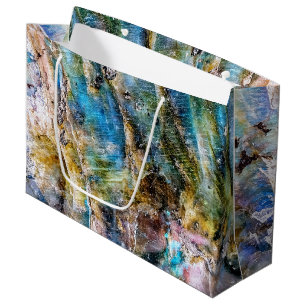 Blue Green Labradorite Gemstone Large Gift Bag