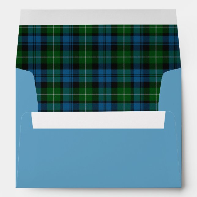 Blue & Green Lamont Tartan Plaid Custom Envelope (Back (Bottom))