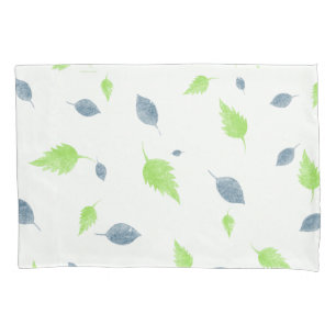 Blue & Green Leaves Pattern Pillowcase