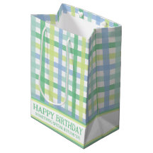 Blue Green Lime Pastel Modern Gingham Pattern