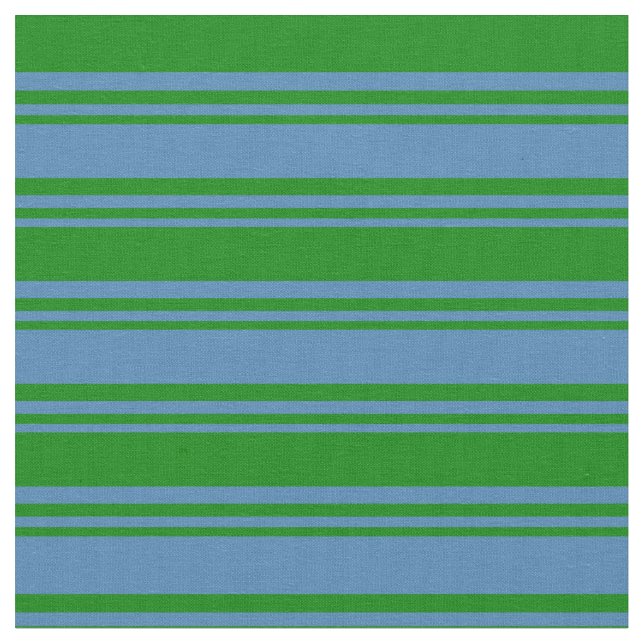 Blue & Green Lines Pattern Fabric (Close Up)