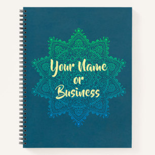 Blue Green Mandala Notebook