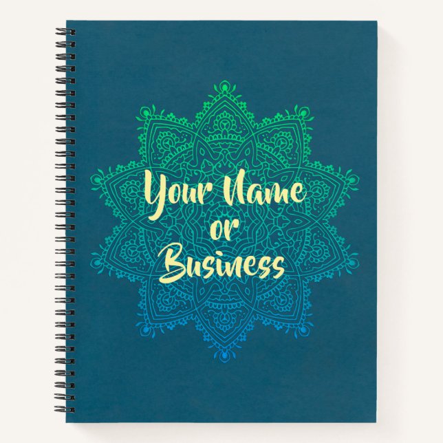 Blue Green Mandala Notebook (Front)