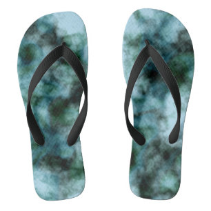 Blue Green marble   Flip Flops