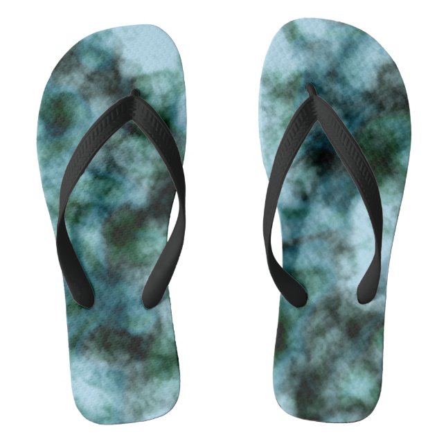 Blue Green marble   Flip Flops (Footbed)
