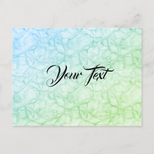 Blue Green Marble Pattern Stylish Cute Postcard