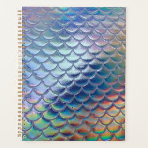 Blue Green Mermaid Fish Scales Holographic Trendy  Planner