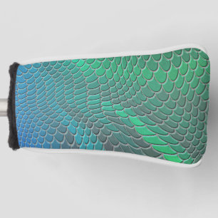 Blue Green mermaid scales, fish scale Golf Head Cover