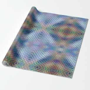 Blue Green Mermaid Scales Holographic Decoupage Wrapping Paper