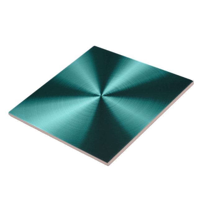 Blue-Green Metallic Design Stainless Steel Look Tile (Side)