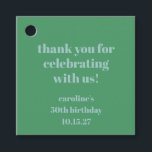 Blue Green Modern Custom 50th Birthday Thank You Favour Tags<br><div class="desc">Bold Blue Green Cute Simple Modern Custom 50th Birthday Thank You Favour Tags</div>