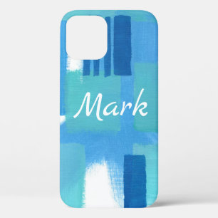 Blue Green Modern Design Personalised  iPhone Case
