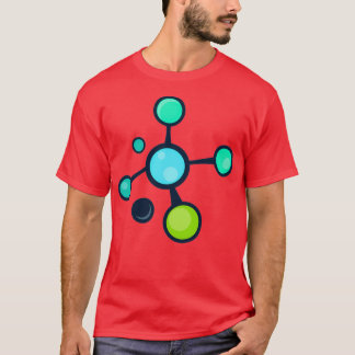 Blue green molecules science pattern T-Shirt