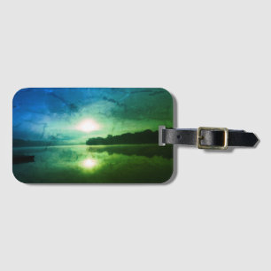 Blue Green Morning Sunrise abstract at CT River Luggage Tag