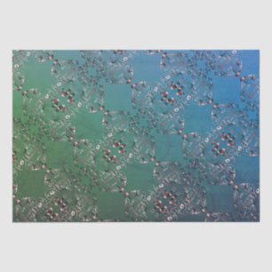 Blue Green Mottled "Thank you" Tissue Paper