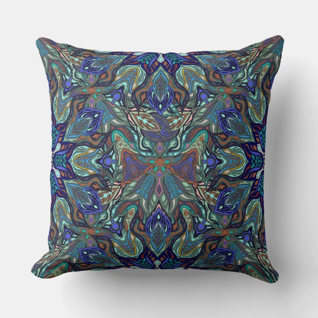 Blue/Green Multi Colour Pillow "Be The Light" (Front)