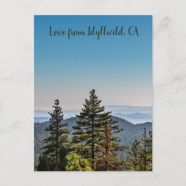 Blue & Green Nature Mountainscape Forest Postcard (Front)