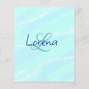 Blue green ocean add monogram letter name title flyer