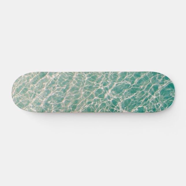 Blue Green Ocean Summer Beach Waves  Skateboard (Horz)