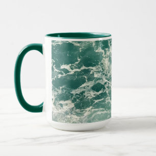Blue Green Ocean Waves Mug