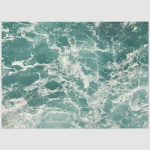 Blue Green Ocean Waves Tissue Paper