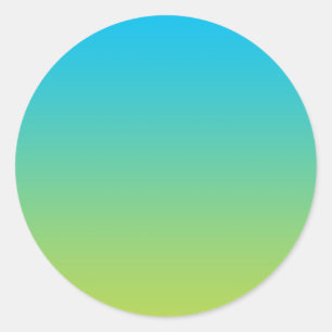 Blue & Green Ombre Classic Round Sticker