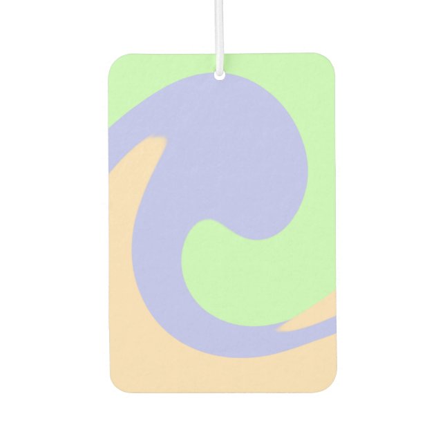 Blue green ombre fluid marble boho bold pattern  car air freshener (Front)