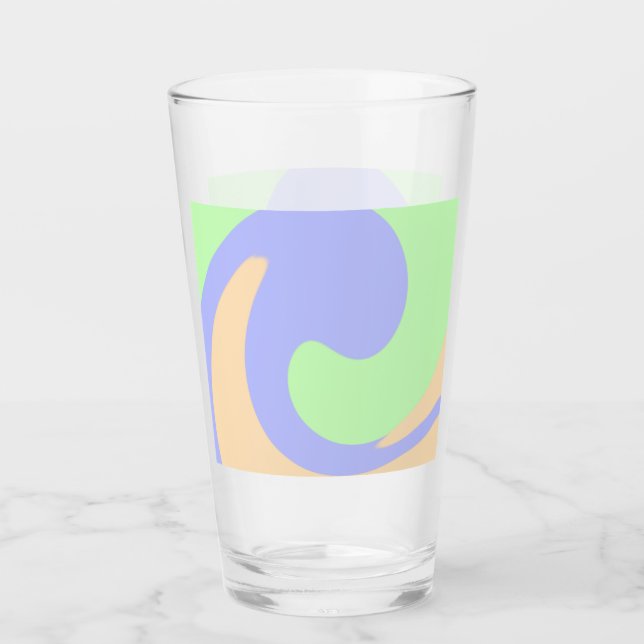 Blue green ombre fluid marble boho bold pattern  glass (Front)