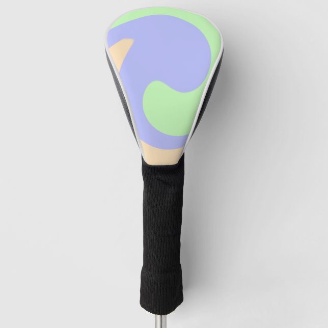 Blue green ombre fluid marble boho bold pattern  golf head cover (Front)