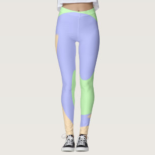 Blue green ombre fluid marble boho bold pattern leggings