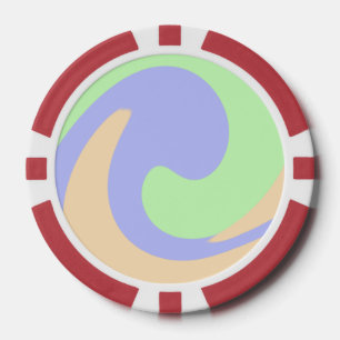 Blue green ombre fluid marble boho bold pattern  poker chips